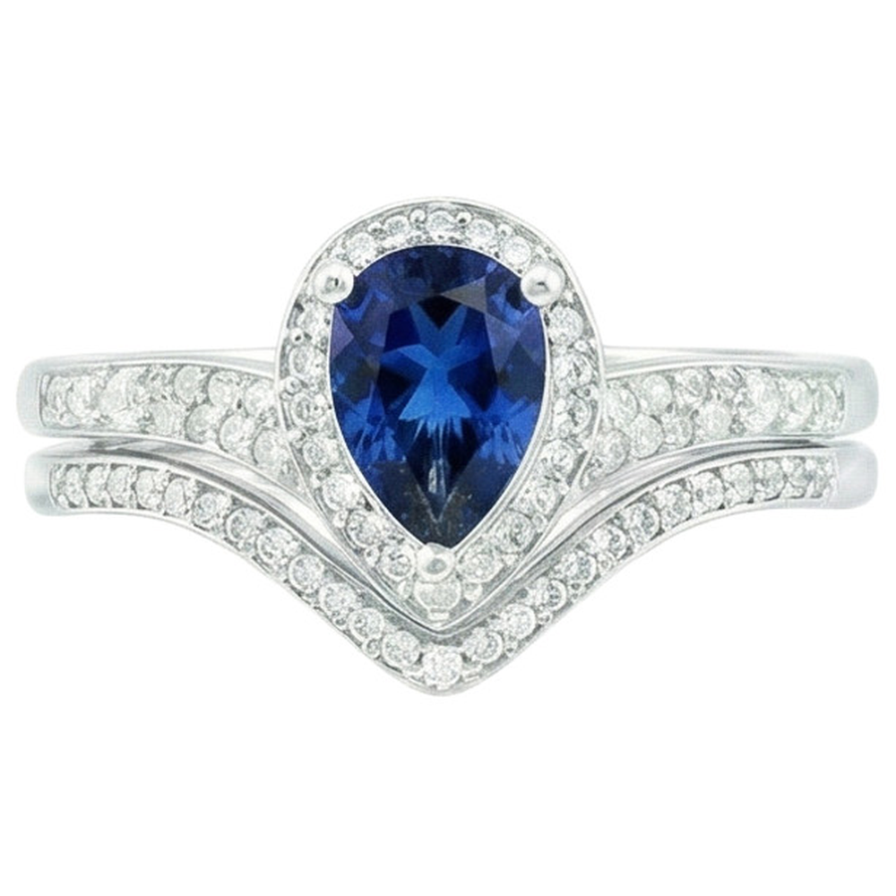 vero pear diamante 4carati anello angolo laterale