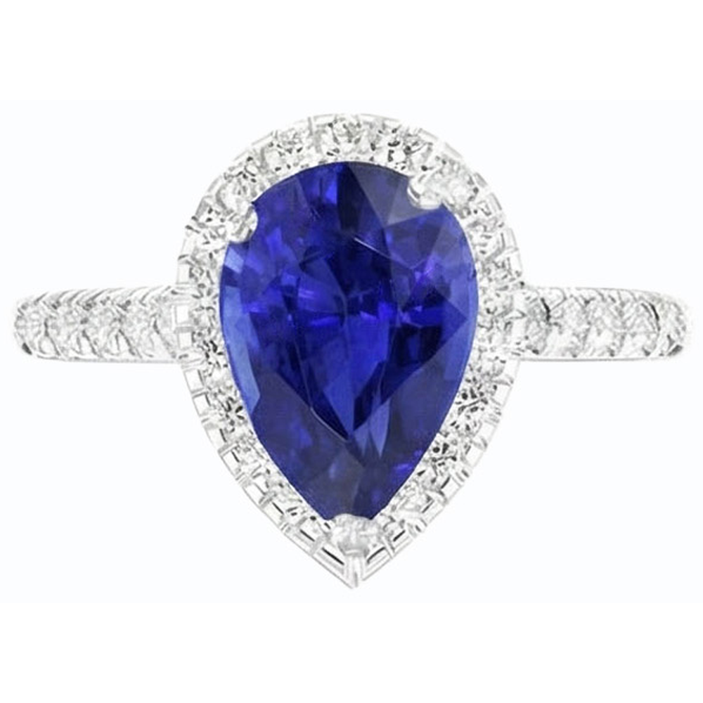 vero round diamante 3.50carati anello vista dall'alto