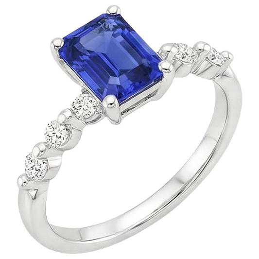 vero emerald diamante 3.50carati anello angolo laterale