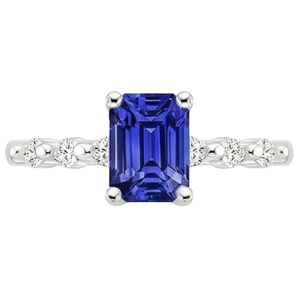 vero emerald diamante 3.50carati anello vista di profilo
