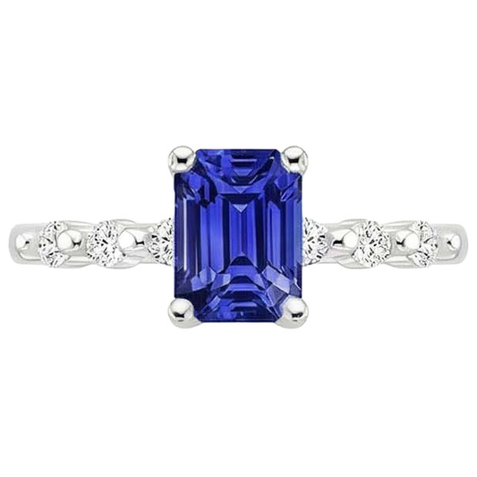 vero emerald diamante 3.50carati anello vista di profilo