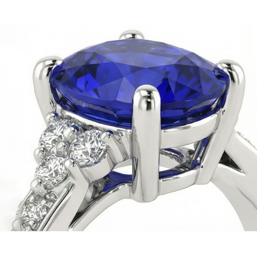 vero round diamante 3.50carati anello angolo laterale