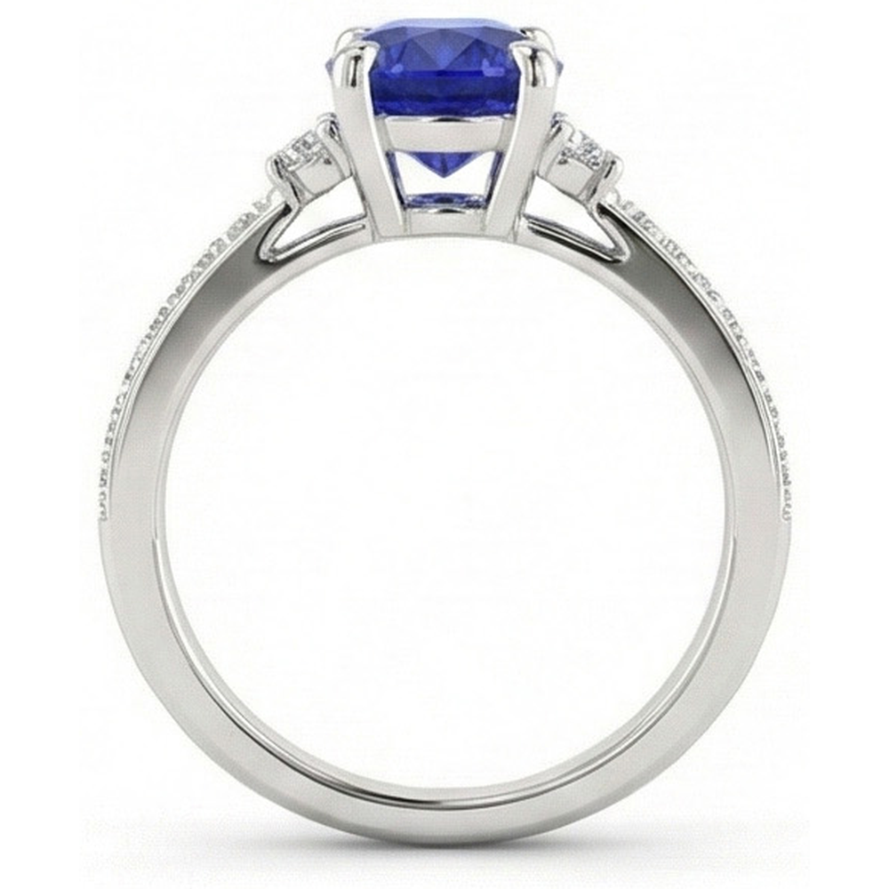 vero round diamante 3.50carati anello vista dall'alto