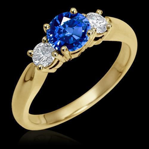 Anello di fidanzamento con diamante a tre pietre da 1 carato in oro giallo 14 carati - harrychadent.it