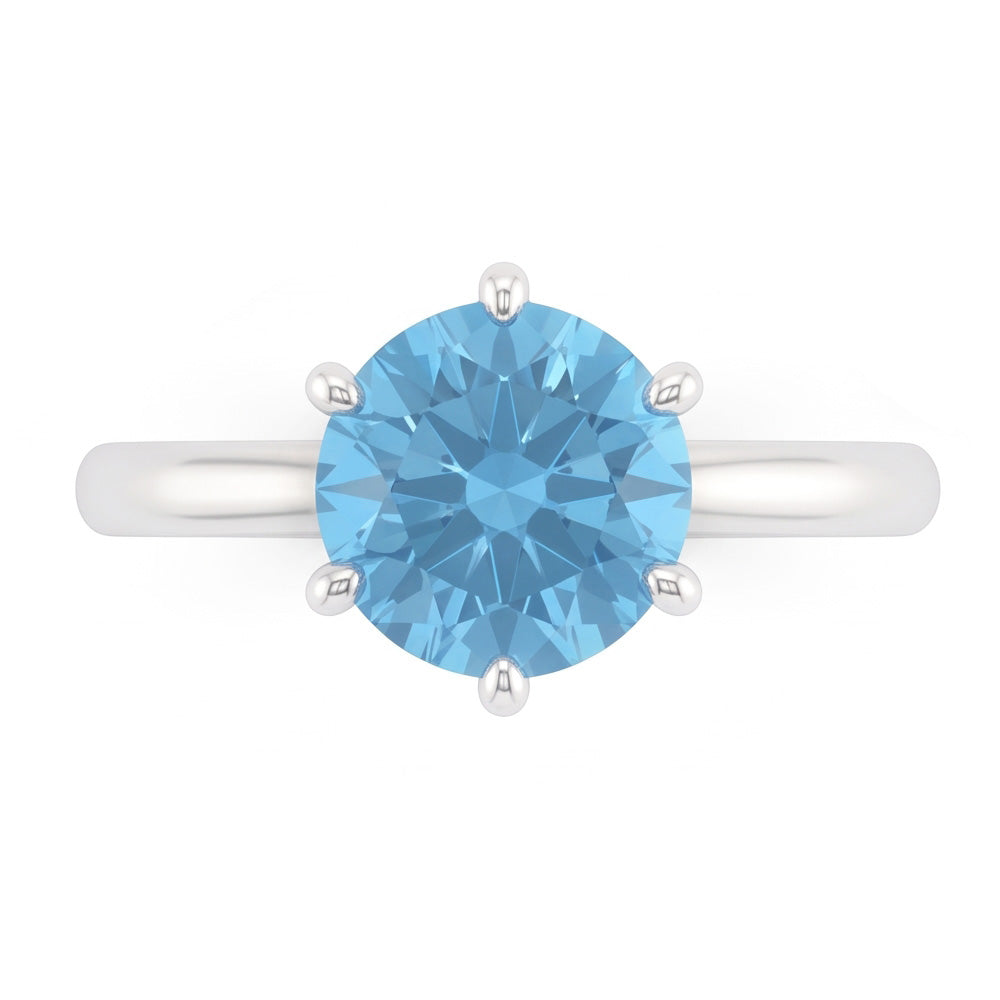 Anello di fidanzamento con diamante blu 2 ct e pietre preziose in oro bianco