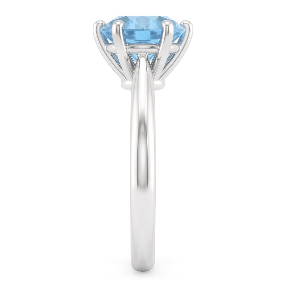 Anello di fidanzamento con diamante blu 2 ct e pietre preziose in oro bianco