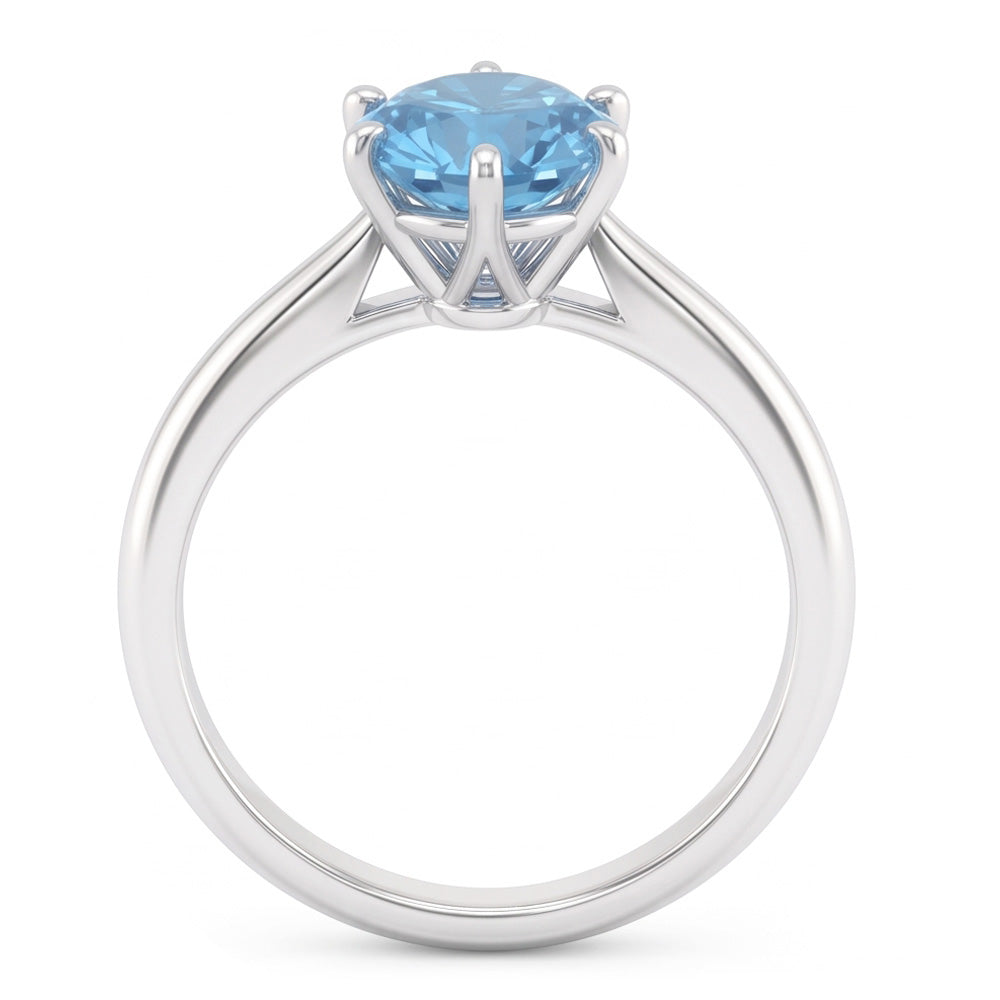 Anello di fidanzamento con diamante blu 2 ct e pietre preziose in oro bianco