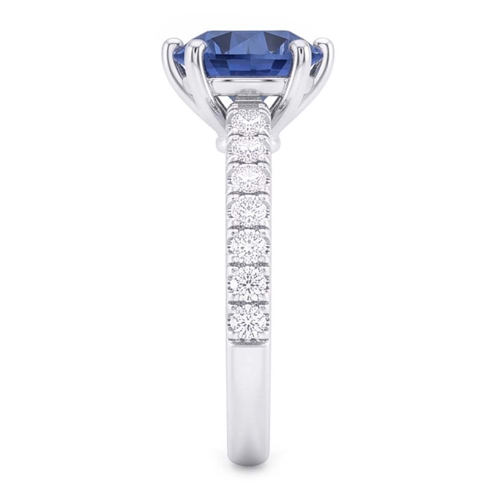 Anello di fidanzamento con diamante blu da 2 carati con gemma a 6 punte