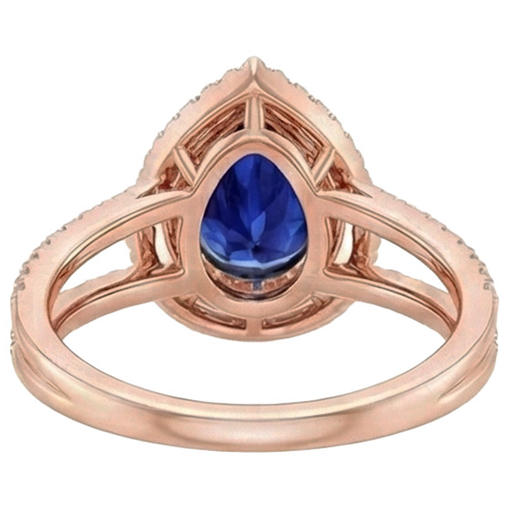 vero pear diamante 5.75carati anello su bianco