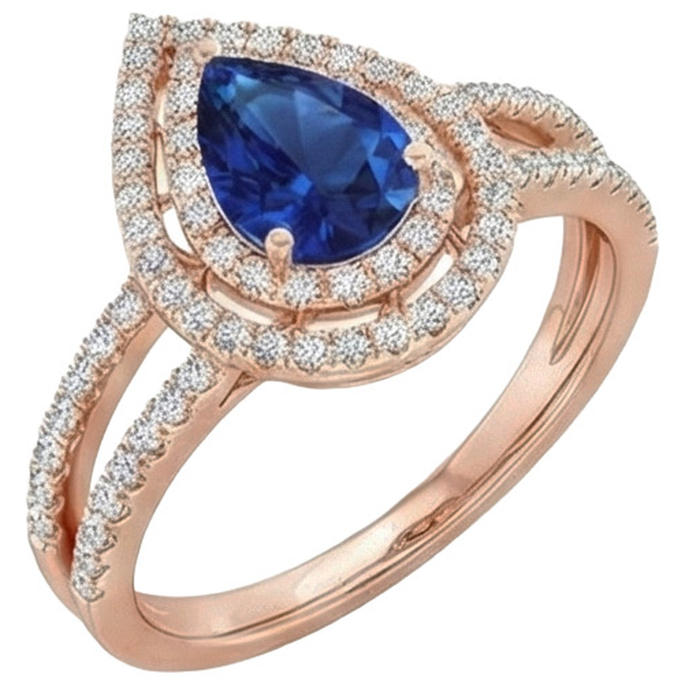 vero pear diamante 5.75carati anello dettaglio ravvicinato