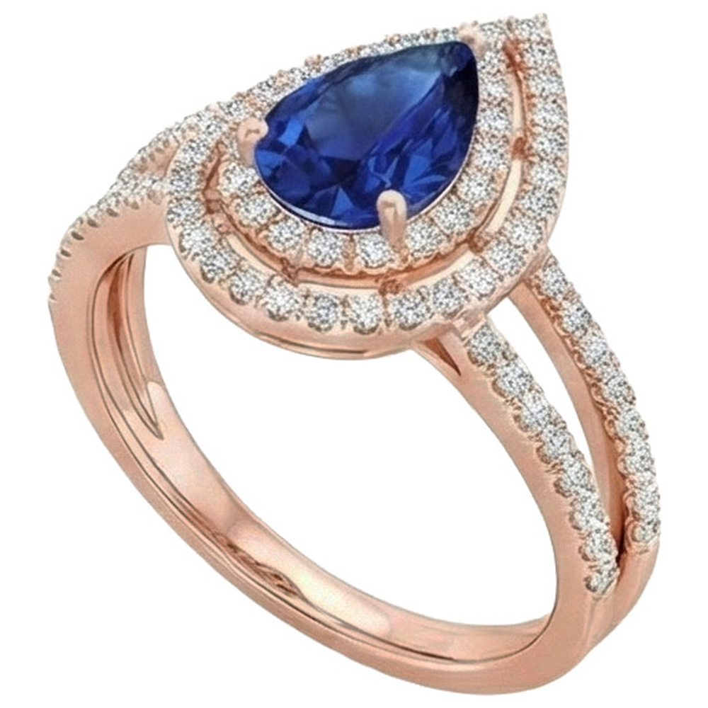 vero pear diamante 5.75carati anello vista dall'alto