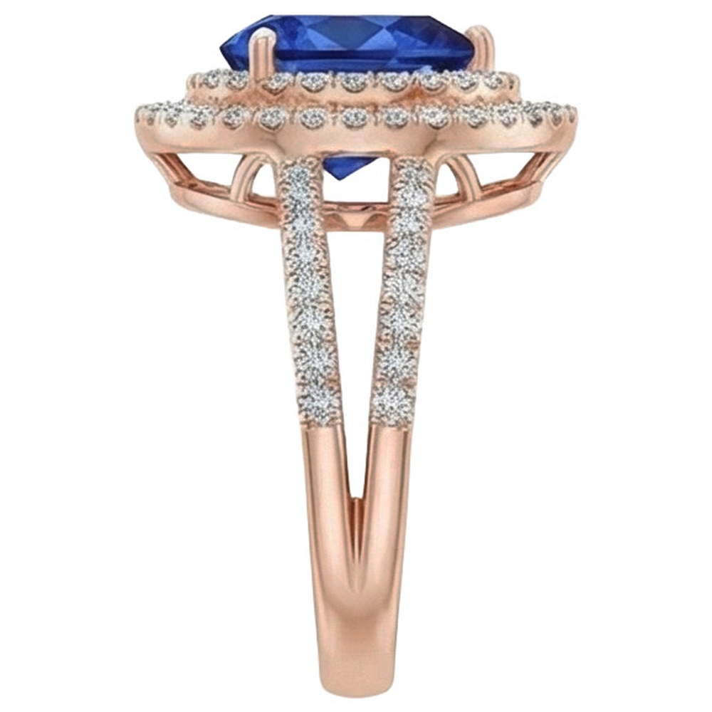 vero pear diamante 5.75carati anello vista di profilo