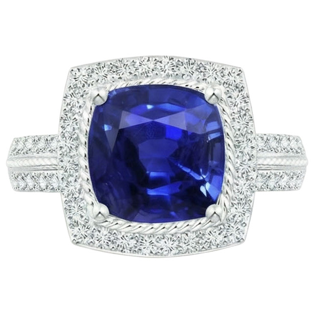 vero round diamante 3.70carati anello angolo laterale