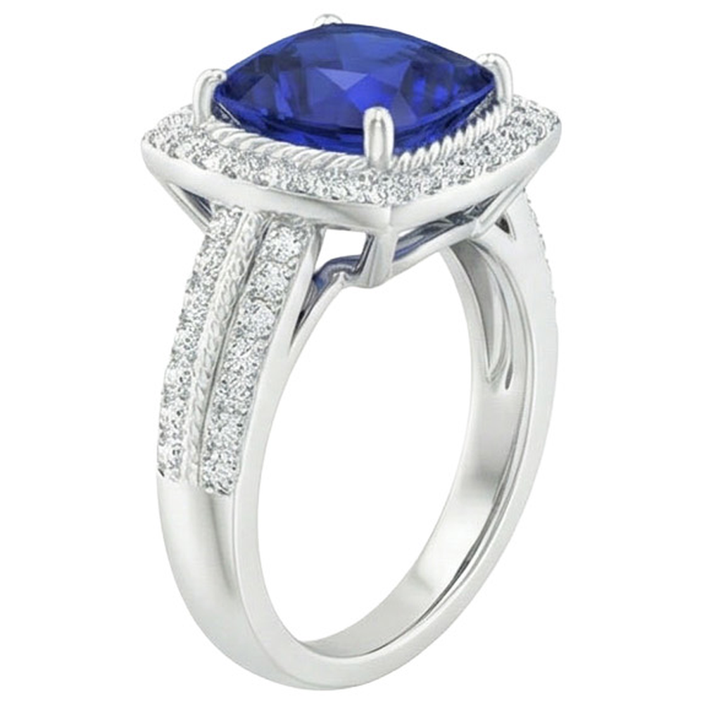 vero round diamante 3.70carati anello vista dall'alto