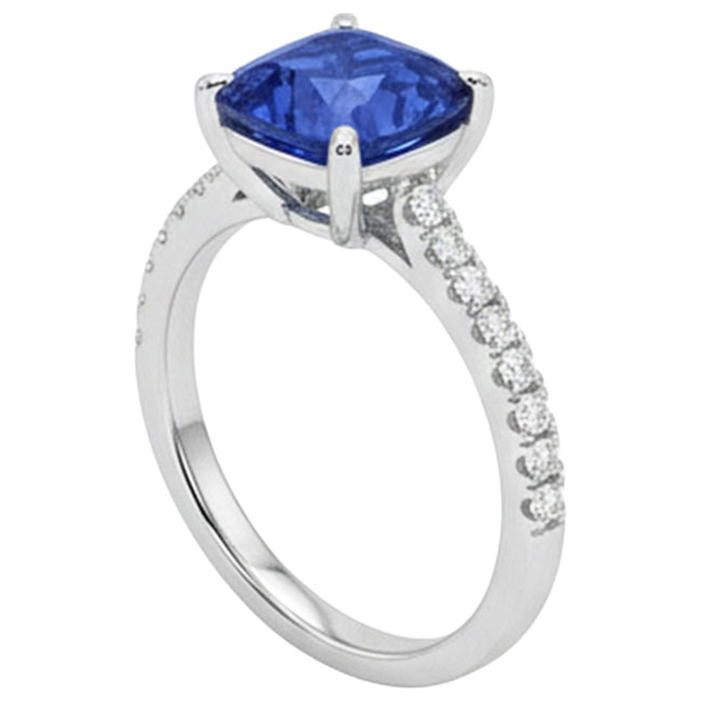 vero round diamante 2.50carati anello angolo laterale