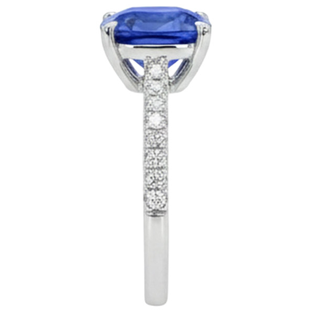 vero round diamante 2.50carati anello vista di profilo