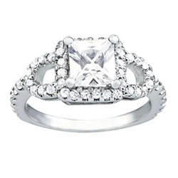 Anello di fidanzamento con diamante fantasia Halo Oro bianco 1.50 ct.