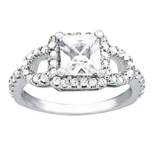 Anello di fidanzamento con diamante fantasia Halo Oro bianco 1.50 ct. - harrychadent.it