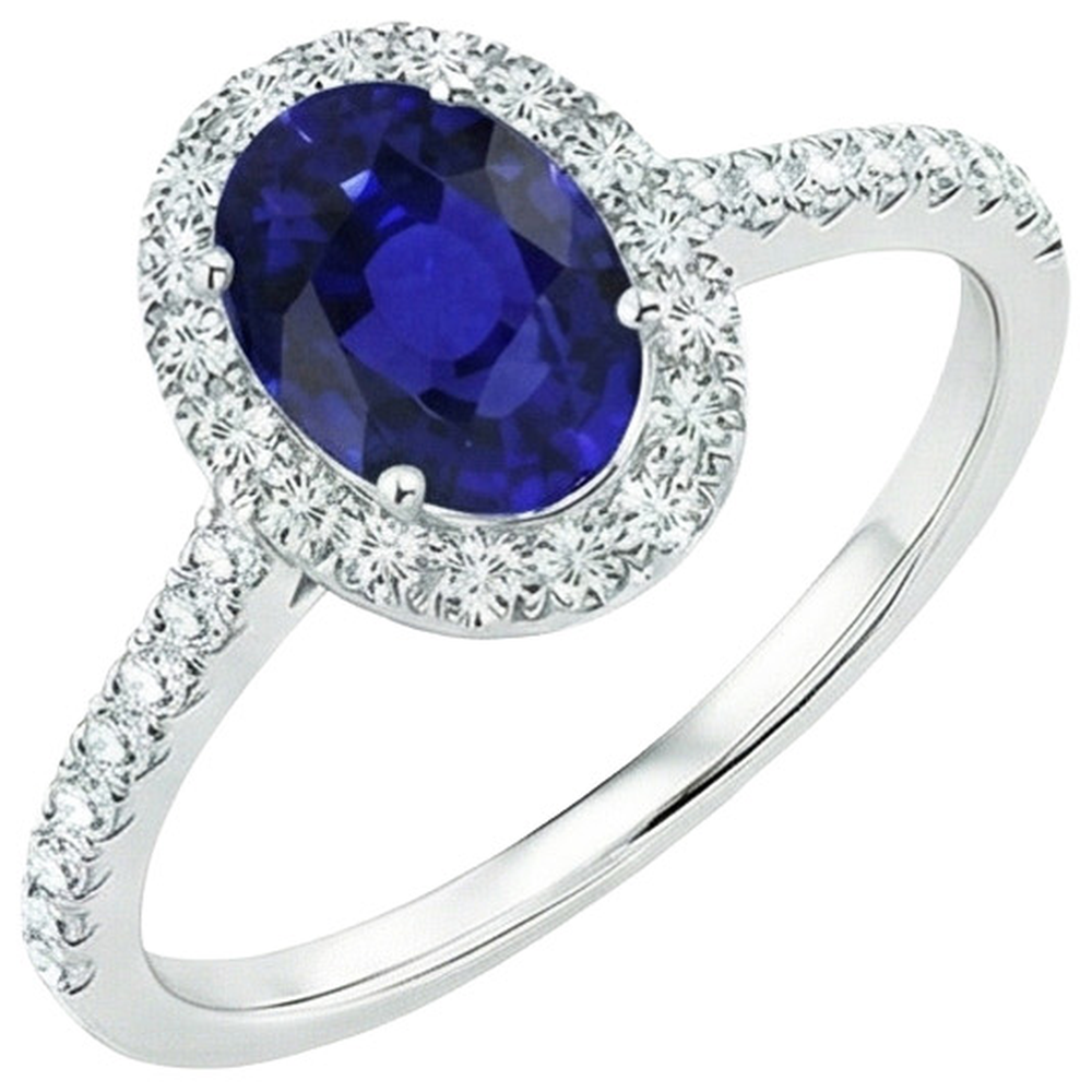 vero oval diamante 5.50carati anello angolo laterale