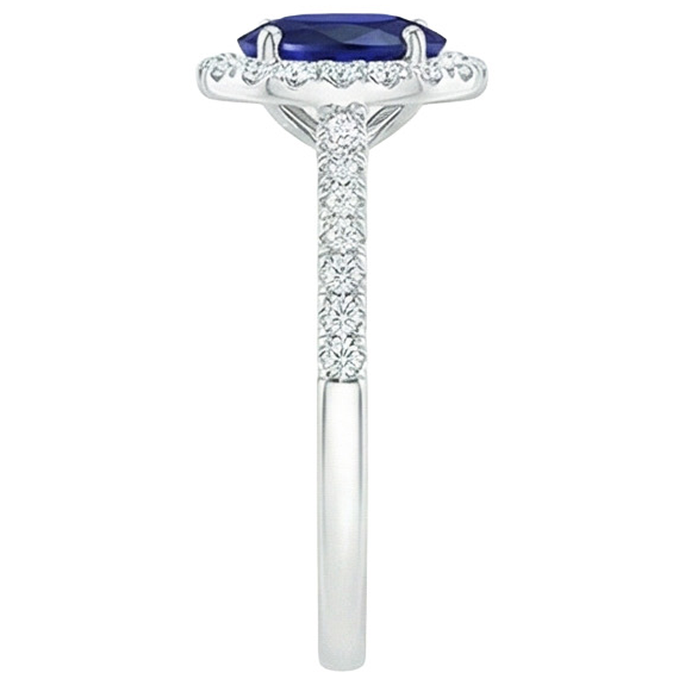 vero oval diamante 5.50carati anello vista di profilo