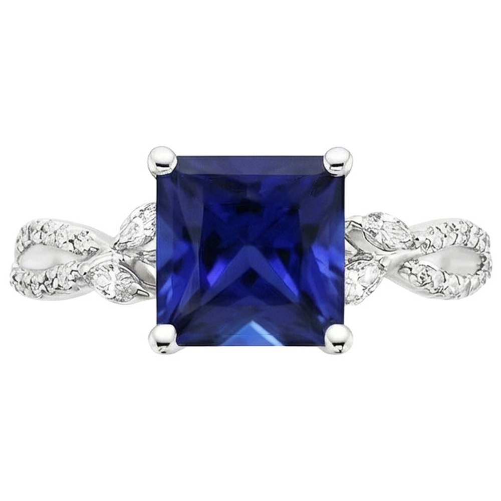 vero princess diamante 6carati anello vista di profilo