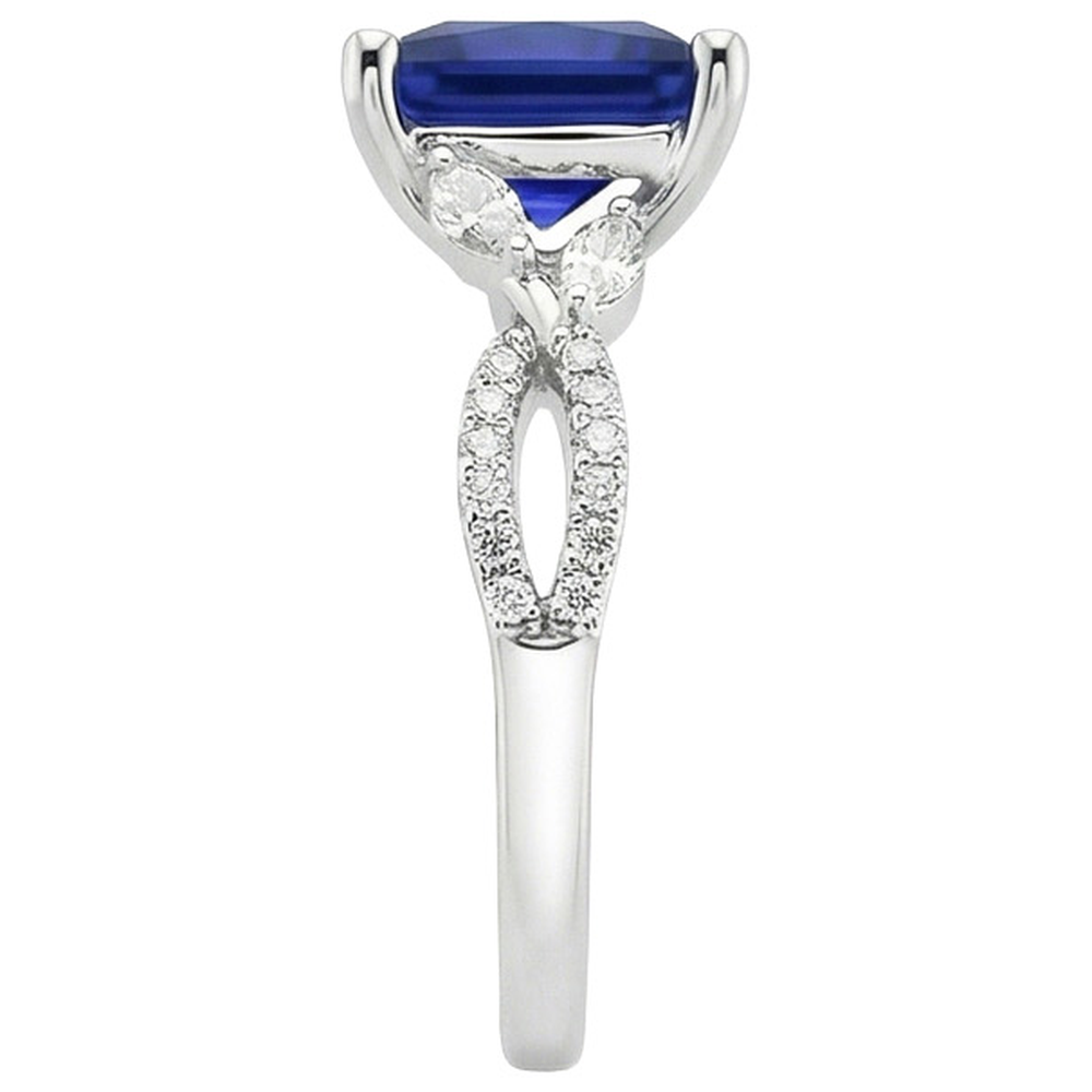 vero princess diamante 6carati anello su bianco