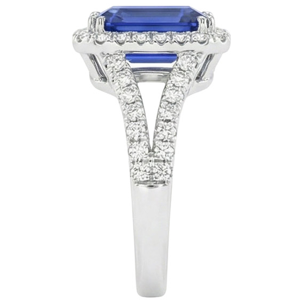 vero round diamante 11.75carati anello vista di profilo