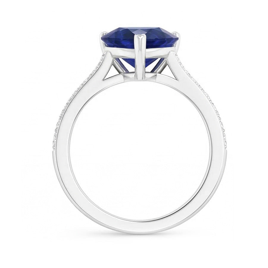 vero round diamante 4carati anello su bianco