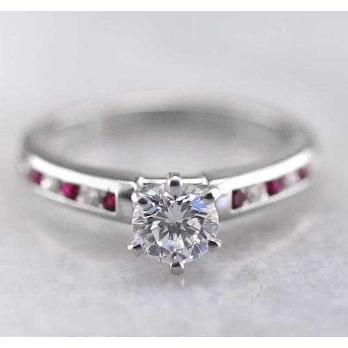 Anello di fidanzamento con diamante rotondo. 1.50 carati. set di canali in oro bianco 14 carati - harrychadent.it