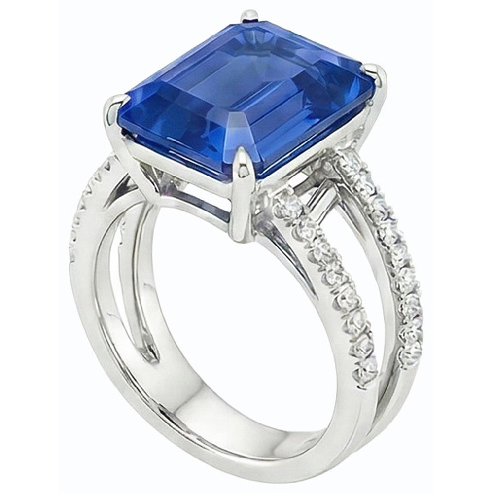 vero round diamante 4.50carati anello vista di profilo
