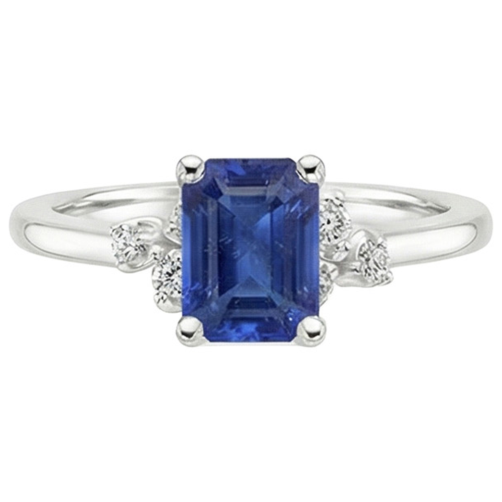 vero emerald diamante 4carati anello vista di profilo