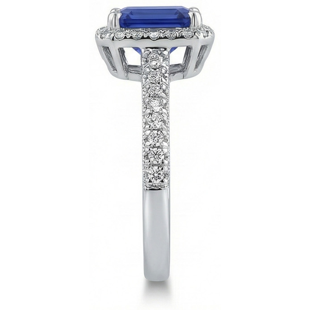 vero round diamante 4carati anello su bianco