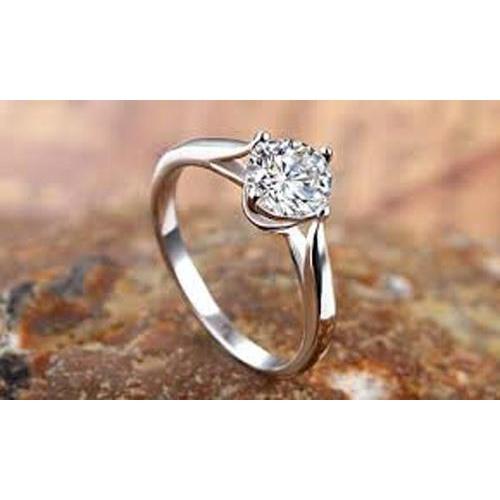 Anello di fidanzamento con diamante solitario da 1,50 carati in oro bianco 14K - harrychadent.it