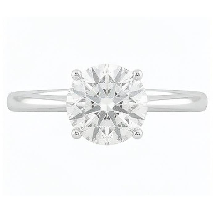 Anello di fidanzamento con diamante solitario da 2,75 ct a 4 punte in oro bianco 14K