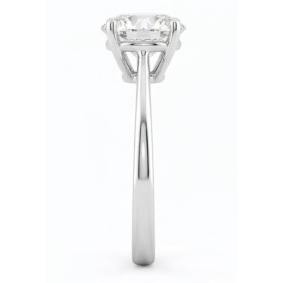 Anello di fidanzamento con diamante solitario da 2,75 ct a 4 punte in oro bianco 14K