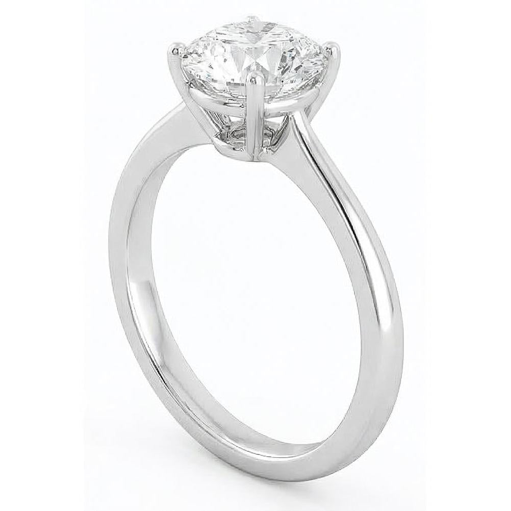 Anello di fidanzamento con diamante solitario da 2,75 ct a 4 punte in oro bianco 14K