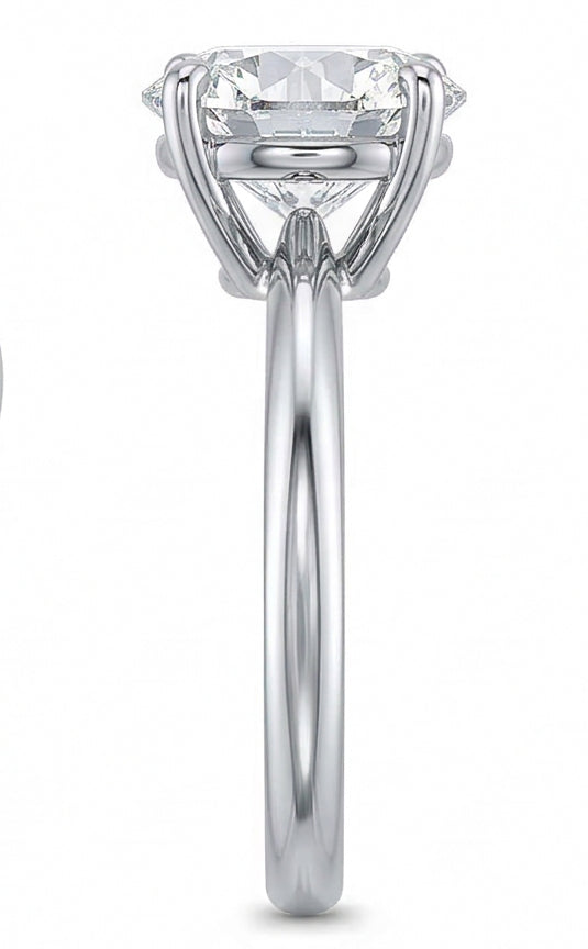Anello di fidanzamento con diamante solitario rotondo 2 carati oro bianco 14K
