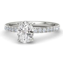 Anello di fidanzamento con diamante taglio ovale e rotondo 3,25 carati Novità