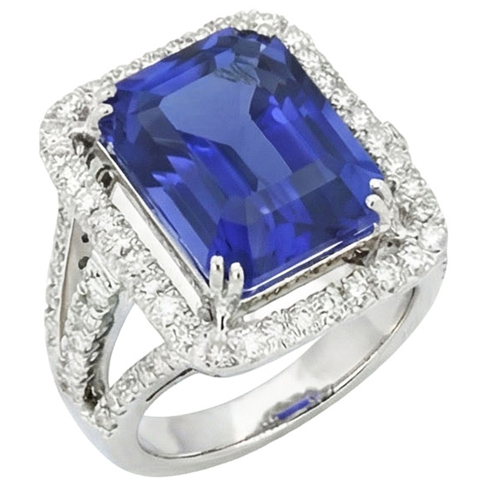 vero diamante 6.50carati anello vista frontale