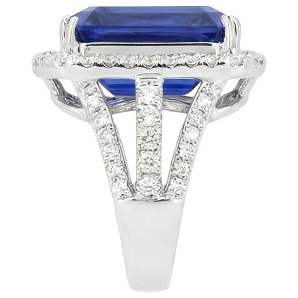 vero diamante 6.50carati anello vista di profilo