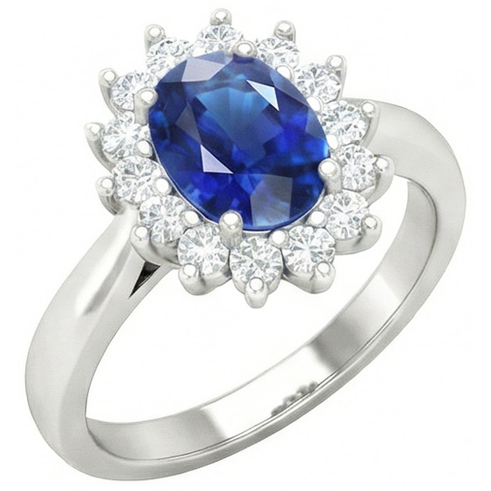 vero round diamante 2.60carati anello vista frontale