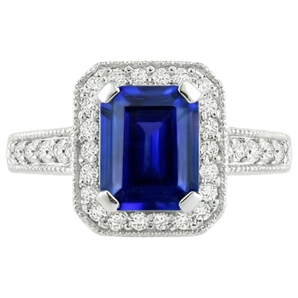 vero round diamante 2.20carati anello vista frontale