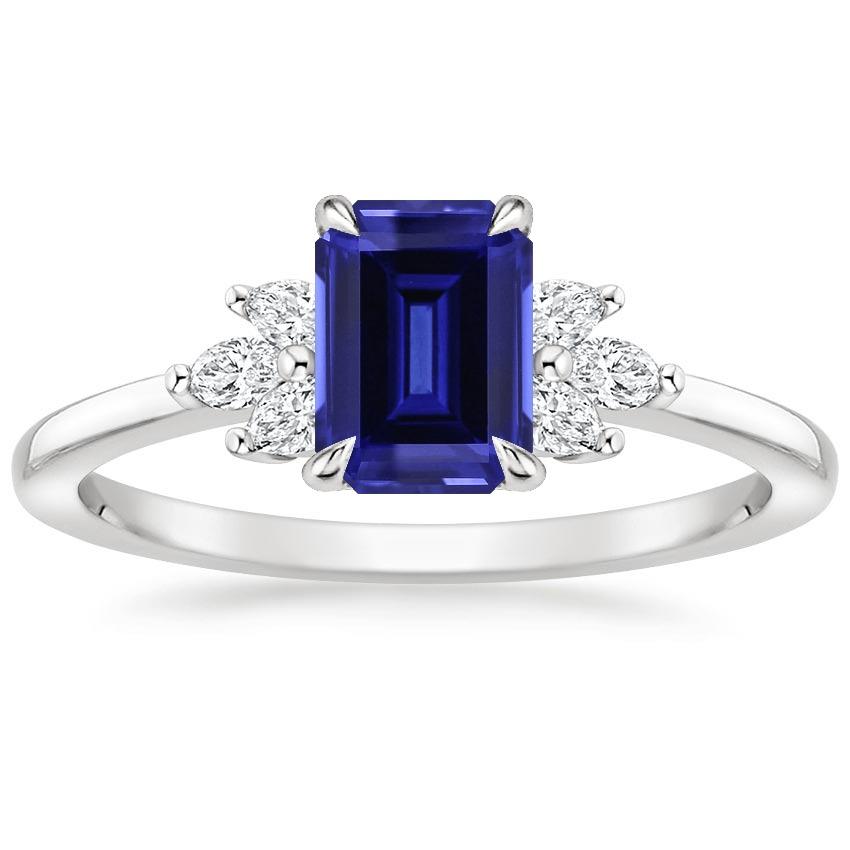 Anello di fidanzamento con diamante zaffiro dello Sri Lanka smeraldo 2.50 carati - harrychadent.it