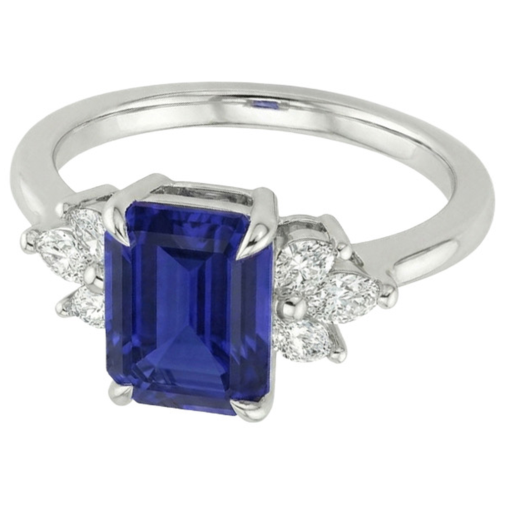 vero marquise diamante 2.50carati anello angolo laterale