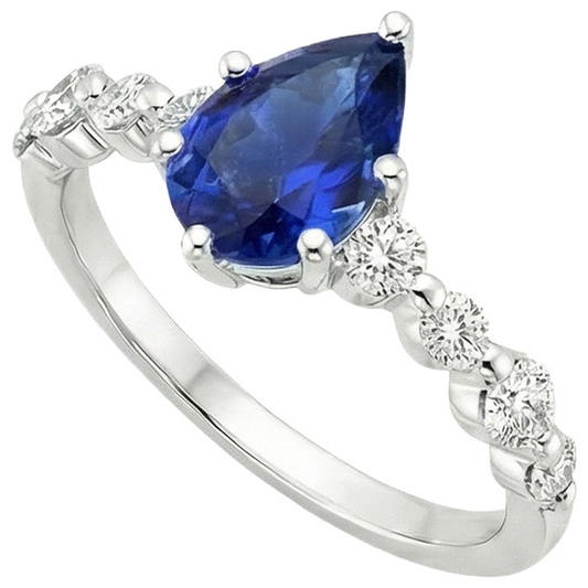 vero pear diamante 6.75carati anello angolo laterale