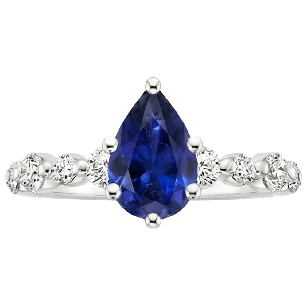 vero pear diamante 6.75carati anello dettaglio ravvicinato