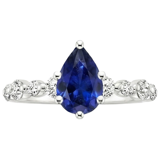 vero pear diamante 6.75carati anello dettaglio ravvicinato