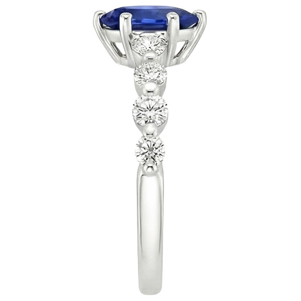 vero pear diamante 6.75carati anello vista di profilo