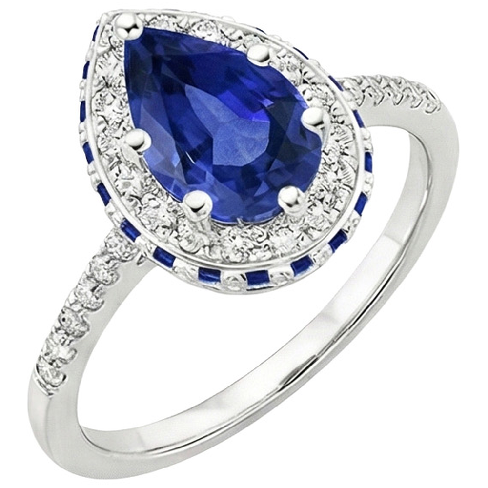 vero pear diamante 6carati anello angolo laterale