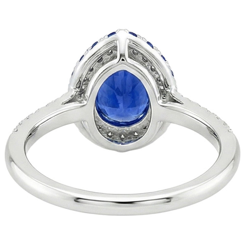 vero pear diamante 6carati anello su bianco